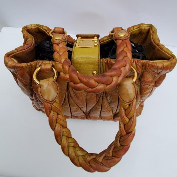 Miu Miu Metelasse Prada Leather purse hobo crossbody pink red yellow orang green - Picture 3 of 14